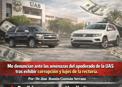 “Hay límites, no los cruce”: Mi Denuncia ante las amenazas de apoderado de la UAS tras exhibir presunta corrupción y lujos de la rectoría.
