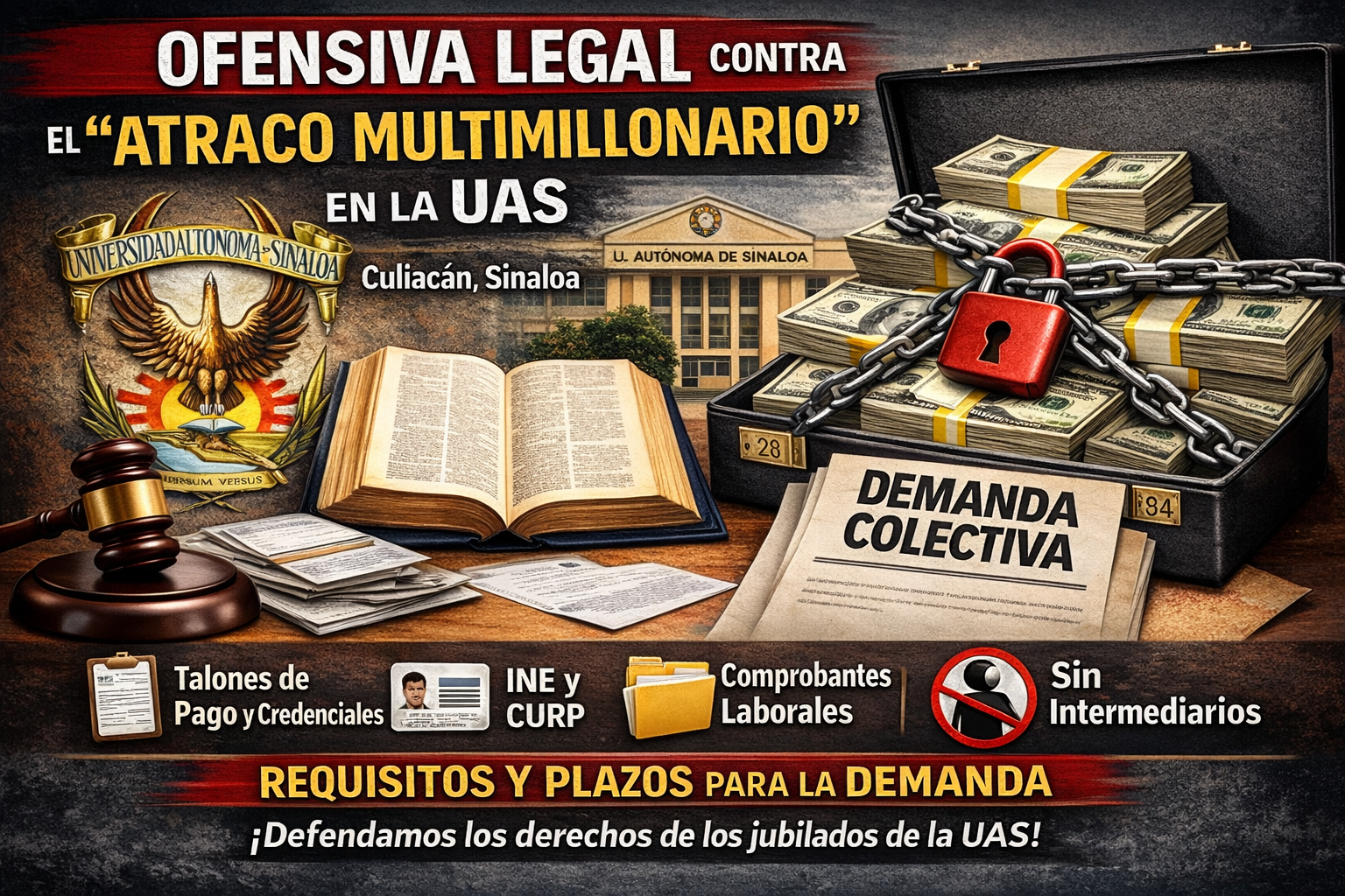 Inicia ofensiva legal contra el “atraco multimillonario” en la UAS: Requisitos y plazos para la demanda