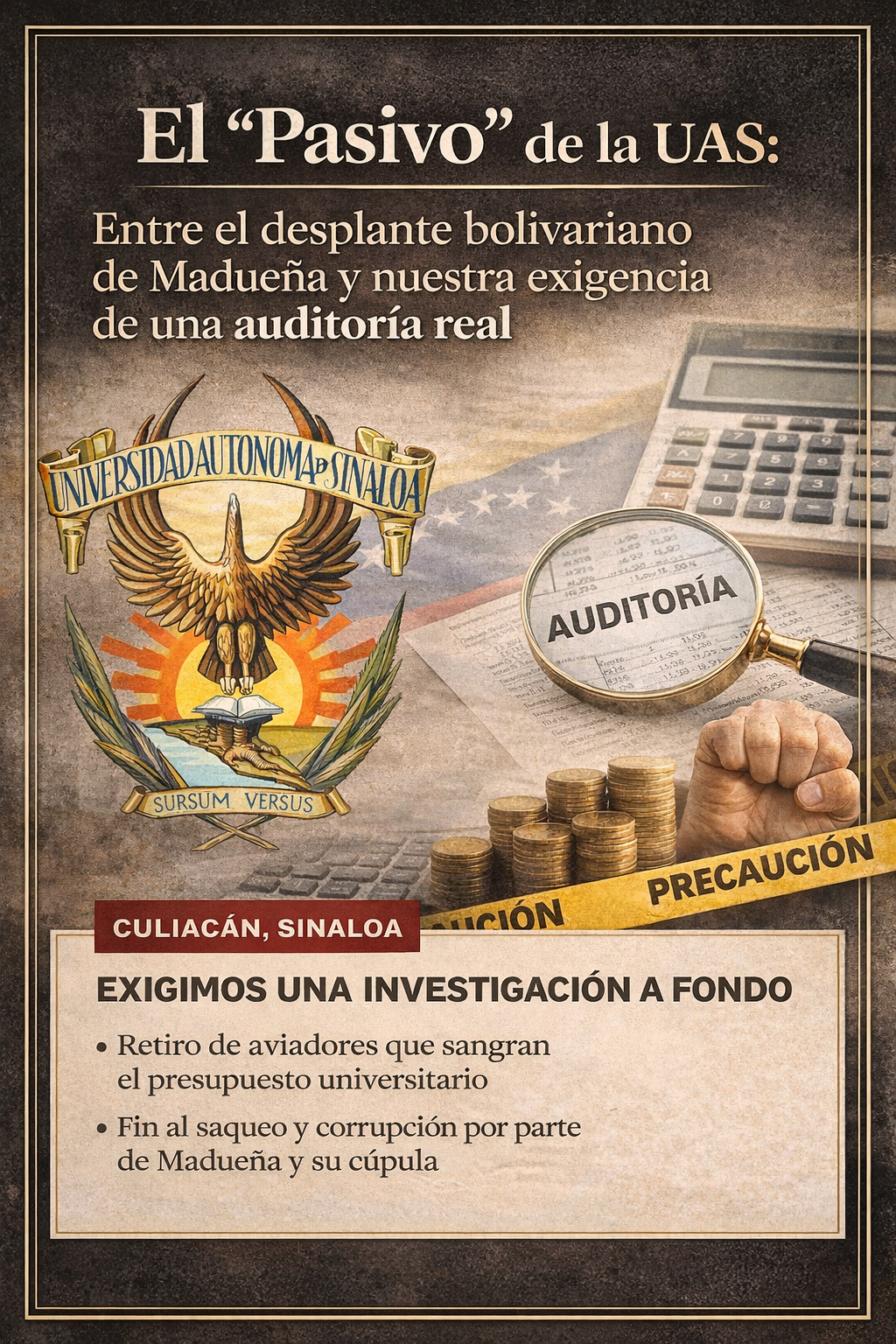 El “Pasivo” de la UAS: El fallido desplante bolivariano de Madueña y la urgencia de una auditoría real