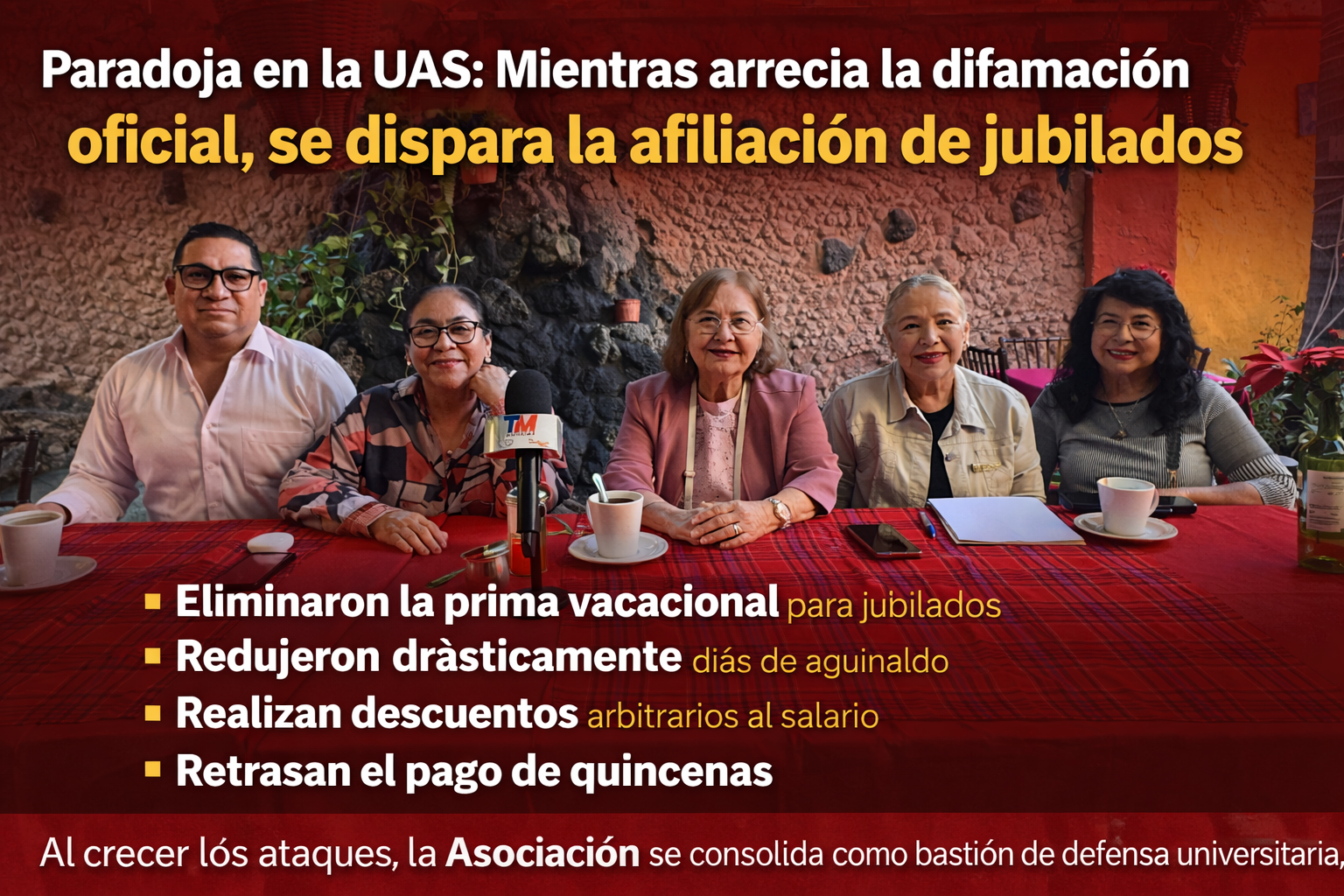 Paradoja en la UAS: Mientras arrecia la difamación oficial, se dispara la afiliación de jubilados