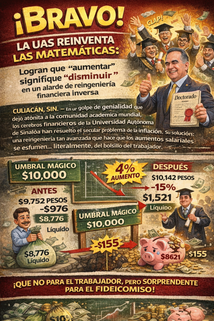 ¡BRAVO! LA UAS REINVENTA LAS MATEMÁTICAS: Logran que “Aumentar” Signifique “Disminuir” en un Alarde de Ingeniería Financiera Inversa